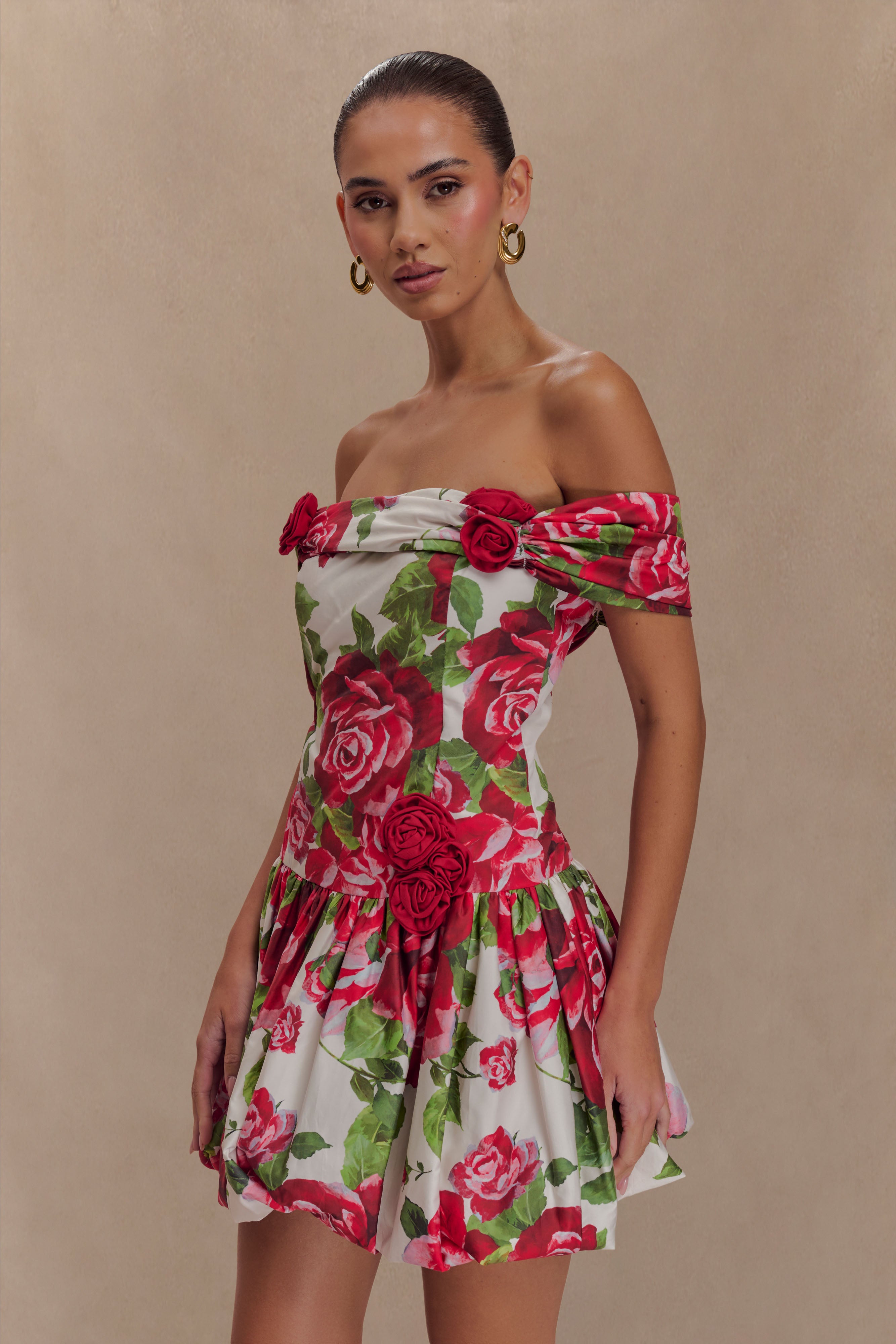 Giovanna Off Shoulder Mini Dress - Sonia Rose Print